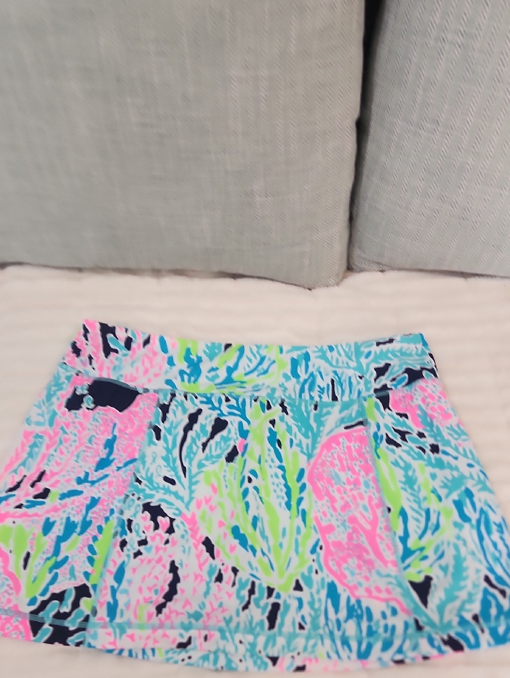Colorful Tropical Print Skirt - Pink, Blue & Green